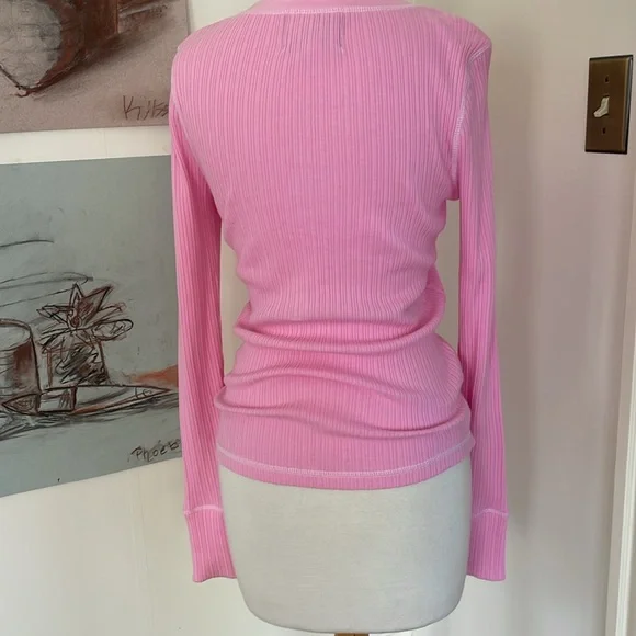 Hello Kitty and Friends Pink Ribbed Henley, Medium - Picture 4 of 5